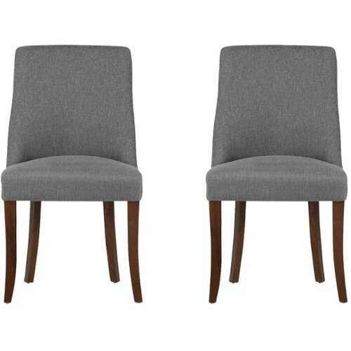 Rent to own Simpli Home - Walden Contemporary High-Density Foam & Linen-Look Fabric Dining Chairs (Set of 2) - Slate Gray