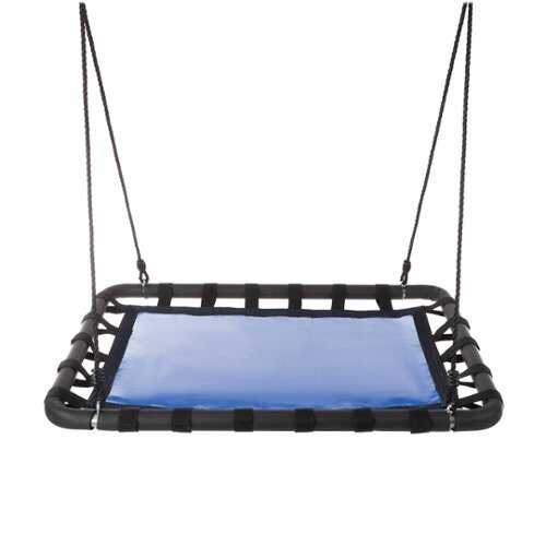 Rent to own Hey! Play! - Platform Swing Hanging Outdoor Tree or Playground Equipment Standing Rectangle Bench Swing Accessory - Blue, Black