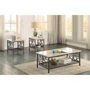 Rent to own 3 Piece Fairhope Occasional Table Set with Faux Marble Top - Gray