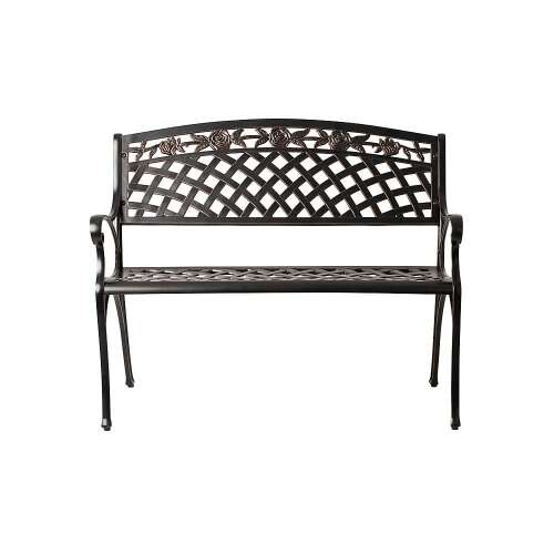 Rent to own Patio Sense - Scarlet Aluminum Outdoor Patio Bench - Bronze