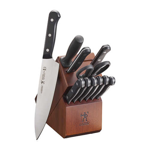 J.A. HENCKELS INTERNATIONAL - Henckels Solution 12-pc Knife Block Set - Walnut