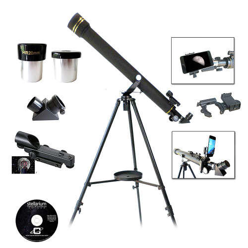 Galileo - 700mm x 60mm Refractor Telescope with Smart Phone Adapter - Black