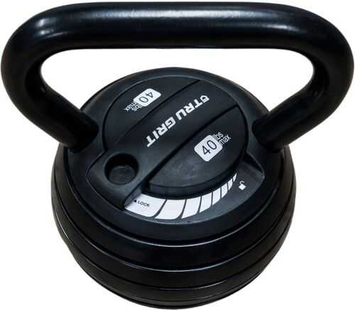 Tru Grit - 40-lb Adjustable Kettlebell - Black