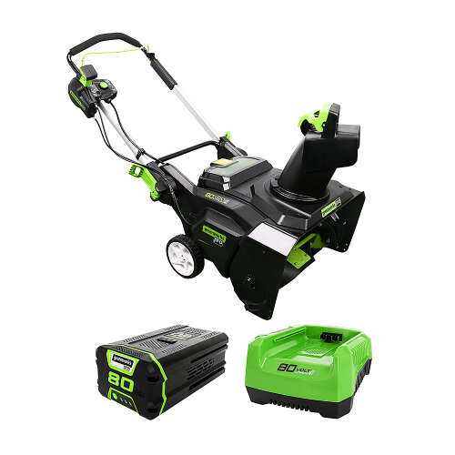 Rent to own Greenworks - 22 in. Pro 80-Volt Cordless Brushless Snow Blower (4.0Ah Battery and Charger Included) - Black/Green