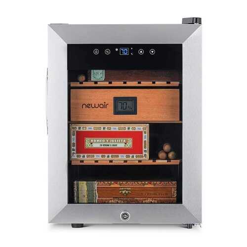 Rent to own NewAir - 250 Count Cigar Humidor Wineador with Precision Digital Temperature Controls - Stainless Steel