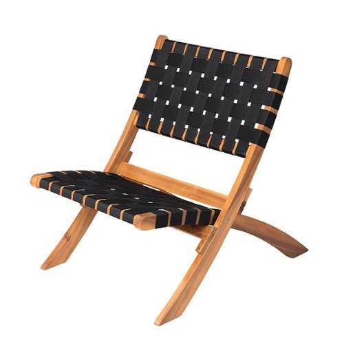 Rent to own Patio Sense - Sava Folding Outdoor Chair - Black