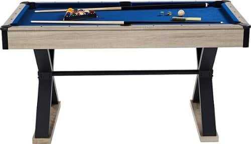 Rent to own Barrington - Billiards 5' Brooks Drop Pocket Table With Pool Ball and Cue Stick Set - Tan