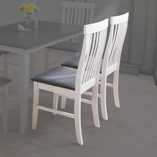 Rent to own CorLiving - Michigan Two Toned White and Gray Dining Chair, Set of 2 - White/Gray