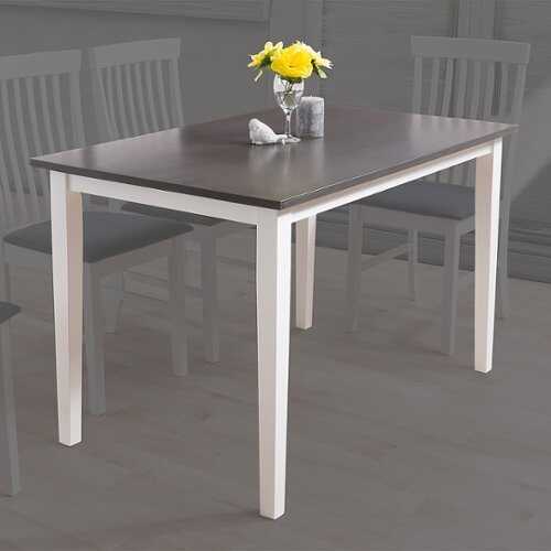Rent to own CorLiving - Michigan Two Tone White and Gray Dining Table - White/Gray