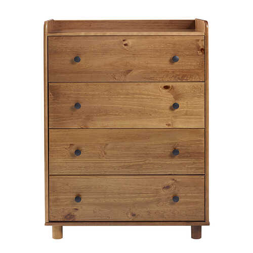 Walker Edison - Modern 4 Drawer Tray Top Wood Dresser - Caramel