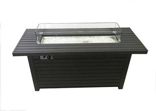 Rent to own AZ Patio Heaters - Outdoor Rectangle Fire Pit with Wind Screen - Black