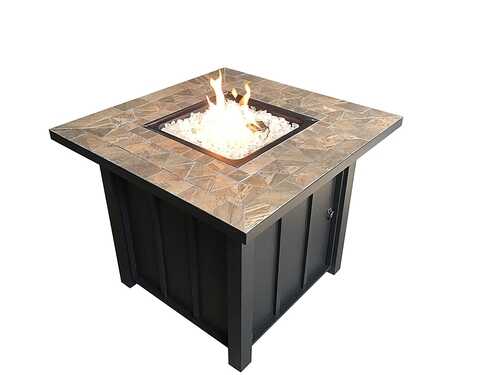 Rent to own AZ Patio Heaters - Square Tile Top Fire Pit - Black