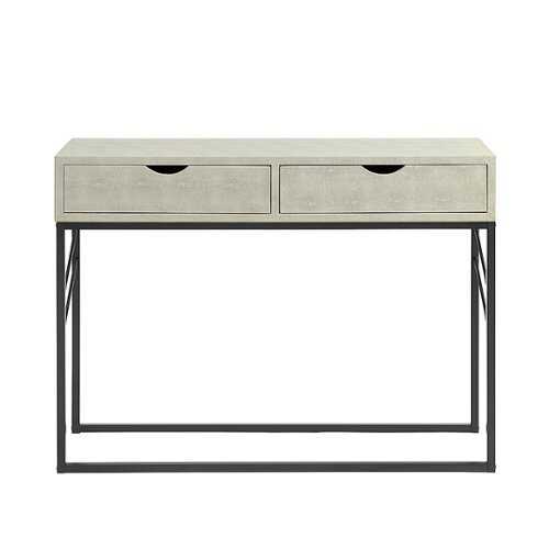 Rent to own Walker Edison - 42” Modern Faux Shagreen and Metal Entry Table - Off White