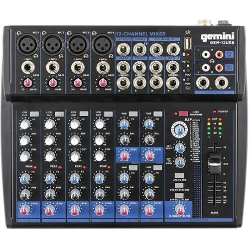Rent to own Gemini - GEM-12USB: Compact 12 Channel Bluetooth Mixer - Black