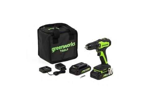 Rent to own Greenworks - 24-Volt Cordless Brushless 1/2 in. Drill/Driver (2 x 1.5Ah USB Batteries, Charger and Bag) - Black/Green