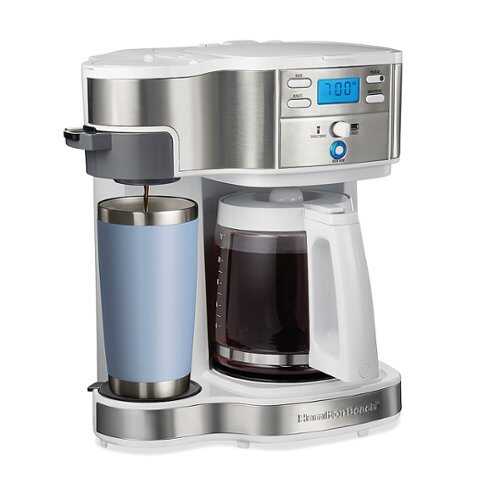 Hamilton Beach - 2-Way Programmable 12 Cup and Single-Serve Coffee Maker - WHITE