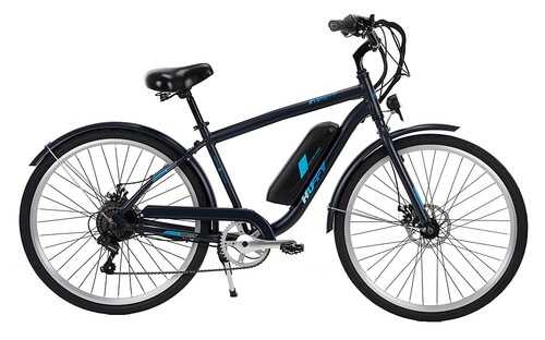 Rent to own Huffy - Everett Men's Comfort  E-Bike w/ 25 mi max Operating Range & 20 max Speed - Matte Blue