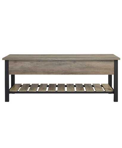 Walker Edison - Park City 48" Modern Farmhouse Storage Bench - Grey Wash