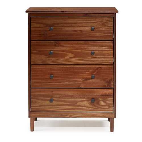 Walker Edison - Modern 4 Drawer Dresser - Walnut