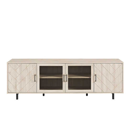 Rent to own Walker Edison - Modern Herringbone TV Stand for TVs up to 80” - Birch