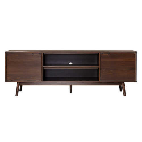 Rent to own Walker Edison - Modern 2 Door Solid Wood TV Stand for TVs up to 80” - Walnut