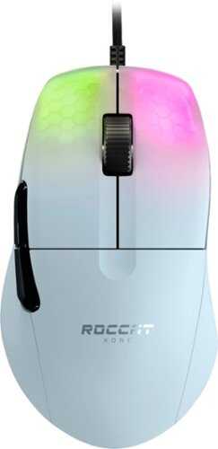 Rent to own ROCCAT - Kone Pro Lightweight Performance PC Gaming Mouse with 19K DPI Optical Sensor, Aluminum Titan Wheel Pro & RGB lighting - Arctic White