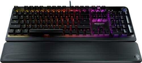 Rent to own ROCCAT - Pyro Mechanical PC Gaming Keyboard with Linear Switches, RGB Lighting, Brushed Aluminum Top and Detachable Palm Rest - Black