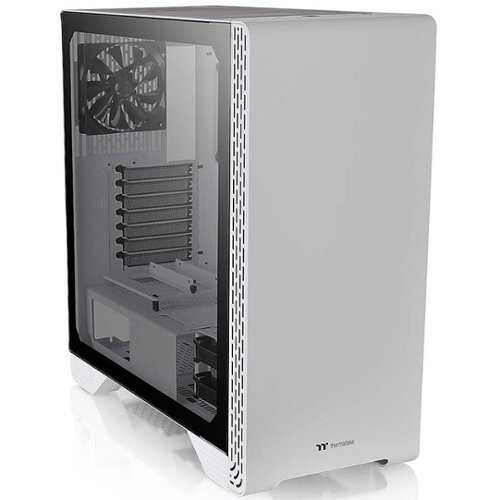 Rent to own Thermaltake - S300 Tempered Glass Snow Edition ATX Mid-Tower Computer Case with 120mm Rear Fan Pre-Installed - Snow