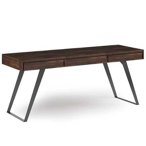 Rent To Own - Simpli Home - Lowry Large Desk - Distressed Charcoal Brown