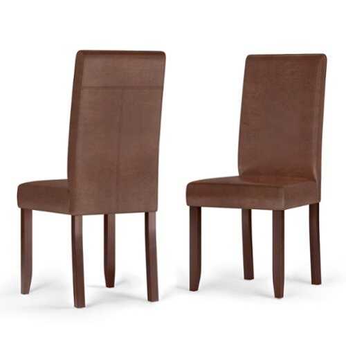 Rent to own Simpli Home - Acadian Parson Dining Chair (Set of 2) - Distressed Saddle Brown
