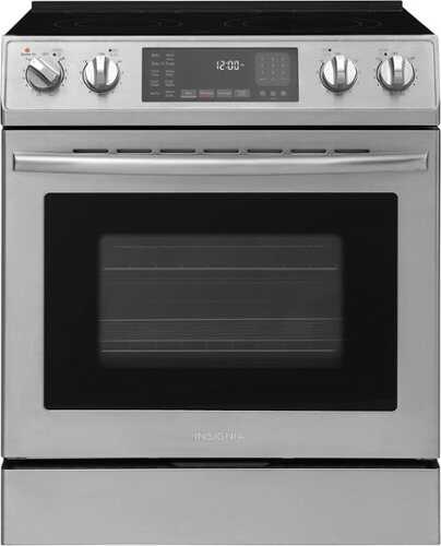 Rent to own Insignia™ - 4.8 Cu. Ft. Freestanding Electric Convection Range with Self Clean and Air Fry - Stainless steel