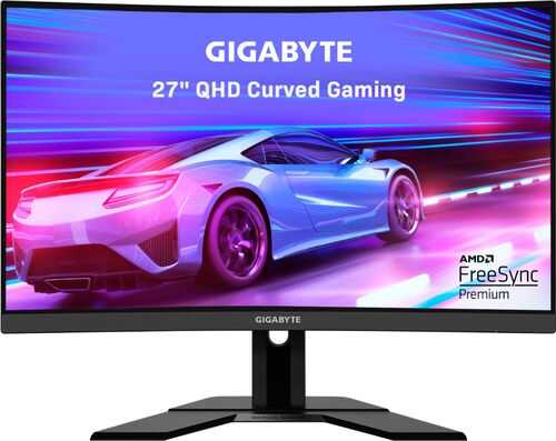 GIGABYTE - 27" LED Curved QHD FreeSync Monitor with HDR (HDMI, DisplayPort, USB) - Black