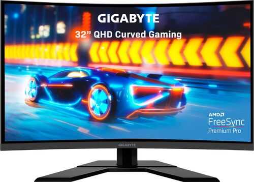 GIGABYTE - 32" LED Curved QHD FreeSync Monitor with HDR (HDMI, DisplayPort, USB) - Black