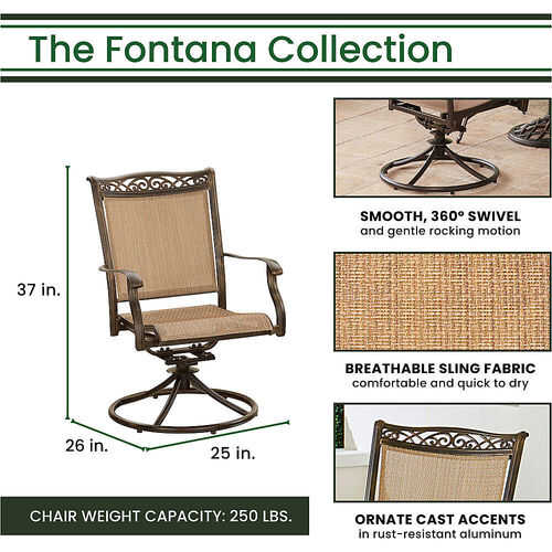 Rent to own Hanover Fontana 7-Piece Outdoor Dining Set with