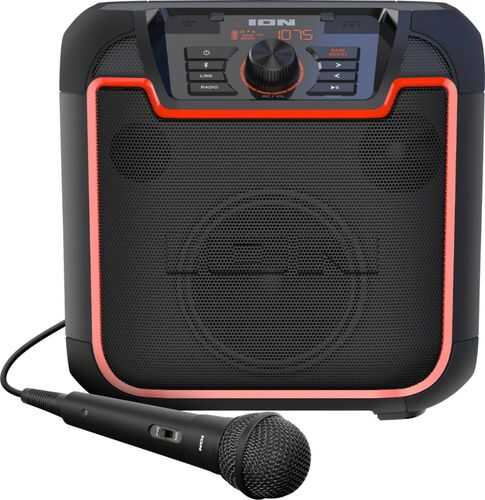 Rent to own ION Audio - Sport- All-Weather Rechargeable Portable Bluetooth Speaker - Black/Red