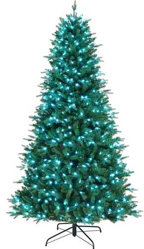 Mr Christmas - Alexa Enabled 7.5' Flocked Prelit Artificial Christmas Tree - Green