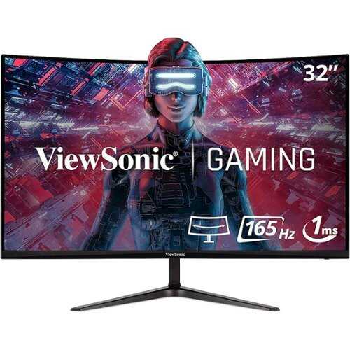 ViewSonic OMNI VX3218-PC-MHD 32 Inch Curved 1080p 1ms 165Hz Gaming Monitor with Adaptive Sync, HDMI and Display Port - Black