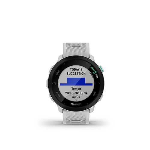 Garmin - Forerunner 55 Smartwatch 26mm Fiber-Reinforced Polymer - Whitestone