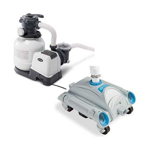 Intex - Above Ground Pool Sand Filter Pump w/ Automatic Pool Vacuum