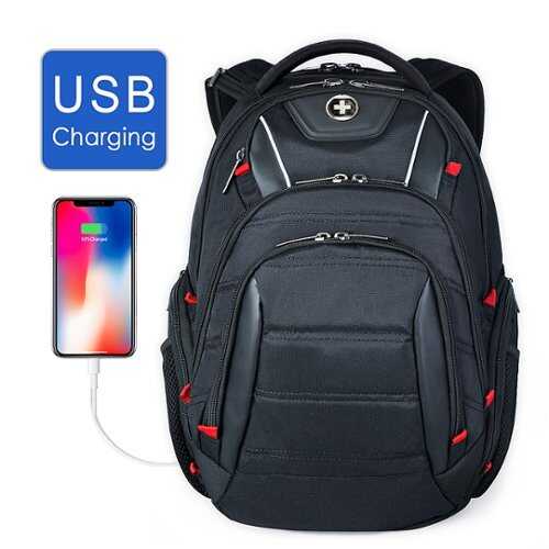 Rent to own Swissdigital Design - Circuit TSA-firendly Backpack with USB Charging port/RFID protection and fits up to 15.6" laptop - Black