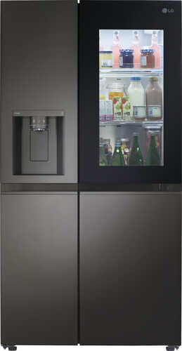 LG - 27 Cu Ft Side by Side Refrigerator with Craft Ice and Smart Wi-Fi - PrintProof Black Stainless Steel