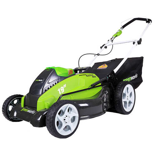 Rent to own Greenworks - 19 in. 40-Volt Cordless Walk Behind Lawn Mower (2.0Ah & 4.0Ah Batteries and Charger Included) - Green