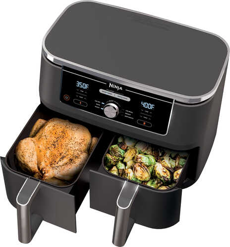 Ninja - Foodi® 6-in-1 10-qt. XL 2-Basket Air Fryer with DualZone Technology - Grey