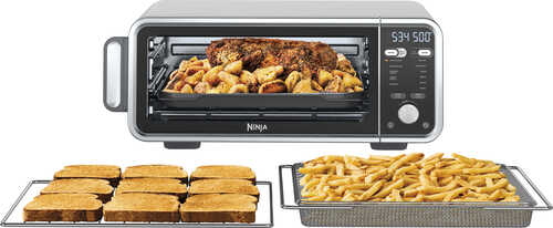 Ninja - Foodi 11-in-1 Dual Heat Air Fry Oven, Countertop Oven, Griddle, 1800-watts - Silver