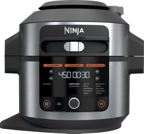 Ninja - Foodi 14-in-1, 6.5-QT Pressure Cooker Steam Fryer with SmartLid - Stainless/Black
