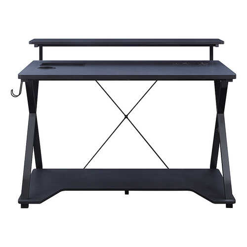 Rent to own OSP Home Furnishings - Checkpoint Ghost Battlestation Gaming Desk with RGB LED Lights - Black / Carbon