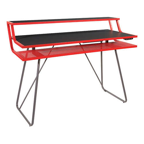 OSP Home Furnishings - Glitch Battlestation Gaming Desk in - Red