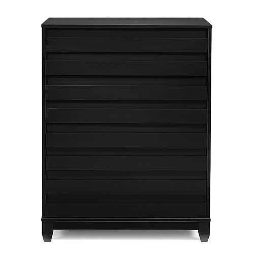 Walker Edison - 40" Contemporary 4-Drawer Solid Wood Dresser - Black