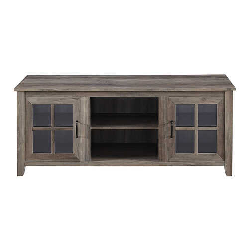 Rent to own Walker Edison - 58” Farmhouse 2 Door TV Stand for TVs up to 65” - Grey wash