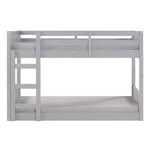 Walker Edison - Contemporary Twin over Twin Stackable Solid Wood Bunk Bed - Grey